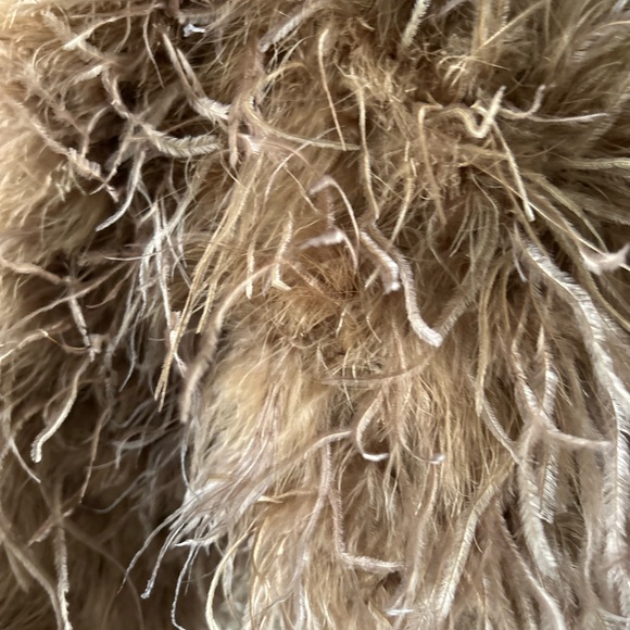 Lamarque Gold Feather-Embellished Coat - Picture 9 of 9